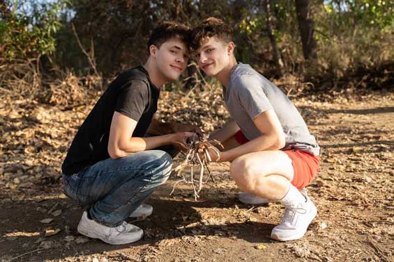 The fresh air after a night in the tent means Troye Dean wakes up horny, but unfortunately his boyfriend, Joey Mills, isn't feeling the same way. Troye heads out and spots hot twink Jake Preston gathering wood...