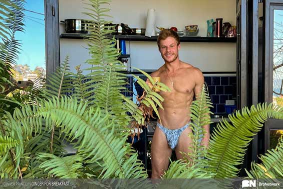 Ginger Prince (Matt from Corbin Fisher) is in the kitchen whipping something up for me. Something about a hot ginger boy working to please Daddy turns me on so much.