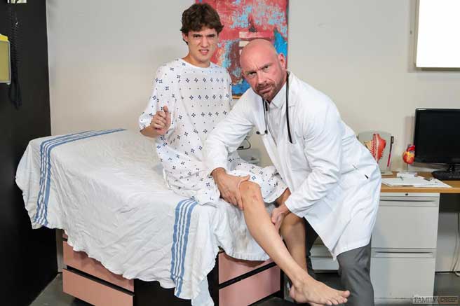 Andy Adler has been experiencing tension in his groin after his skateboard accident. So when his hot stepdad (Killian Knox) happens to be his doctor, things got more intimate while keeping things strictly 'professional'.